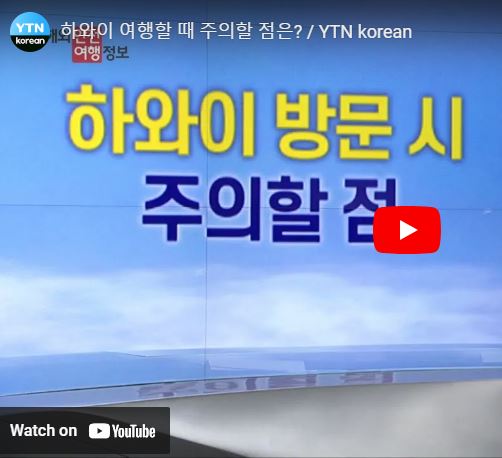 YTN 하와이 안전여행 정보